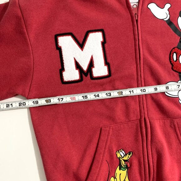 Disney Mickey & Friends Red Zip-Up Hoodie Size XS Embroidered Patches Graphics - Picture 9 of 14